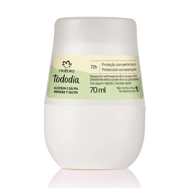 Desodorante Antitranspirante Roll-on Tododia Alecrim e Sálvia